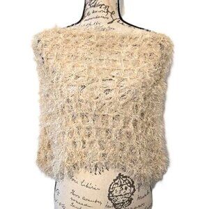 ELEGANT HANDCRAFTED EYELASH YARN CAPE SHAWL EVENING SHRUG OFF SHOULDER WRAP